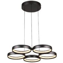 Olympus Aluminium 5 Ring Tri-Colour LED Pendant